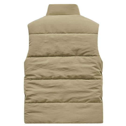 Herren Ärmellose Utility-Steppweste mit Teddyfutter und hohem Kragen Shop Nory