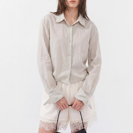 Damen Elegante und leichte Bluse mit Knopfdetails Shop Nory