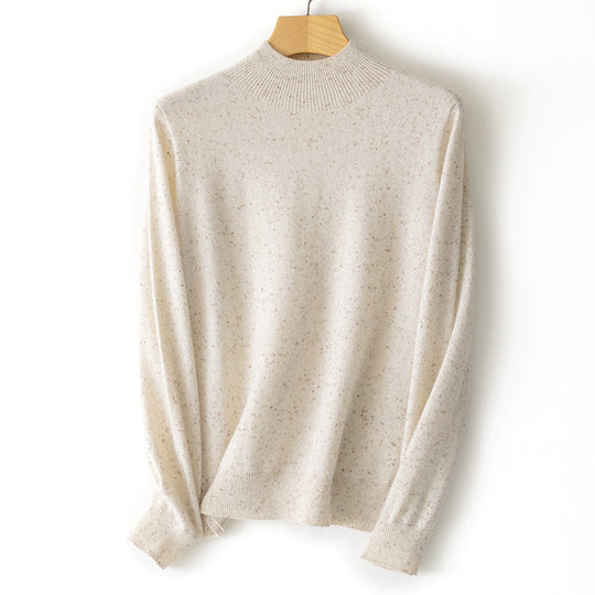Damen Feiner Stehkragen-Pullover aus Kaschmir-Mix mit gerippten Abschlüssen Shop Nory