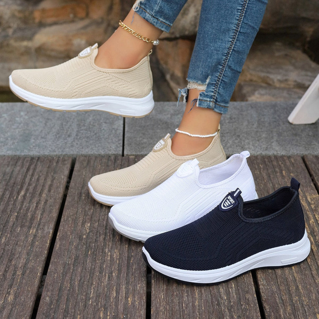 Damen Atmungsaktive Slip-On Freizeitschuhe mit dämpfender Sohle