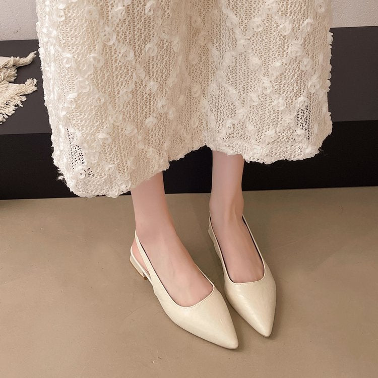 Damen Slingback Pumps aus glänzendem Material Shopnory