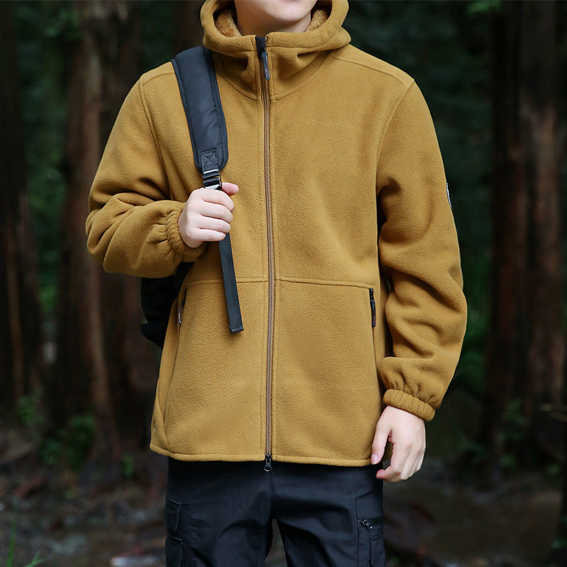 Herren Fleece-Kapuzenjacke für Outdoor mit Thermo-Futter, windabweisender Oberfläche und Reißverschlusstaschen Shop Nory