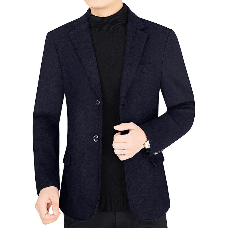 Herren Tailliertes kurzes Wollmix-Sakko mit feiner Filzstruktur und Revers Shop Nory