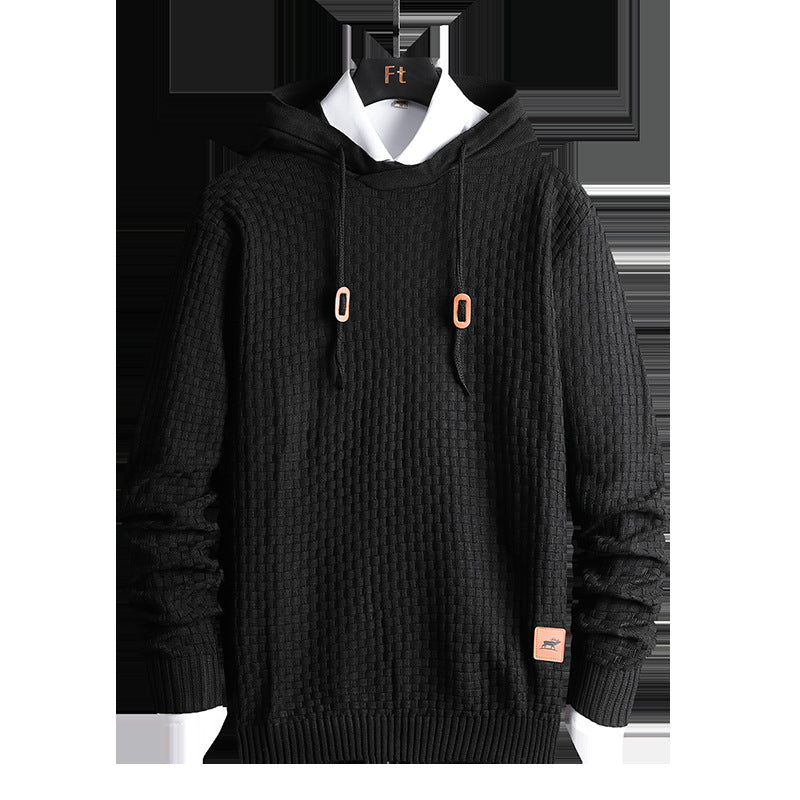 Herren Strukturiertes Kapuzenstrick-Pullover mit Reliefstruktur Shop Nory