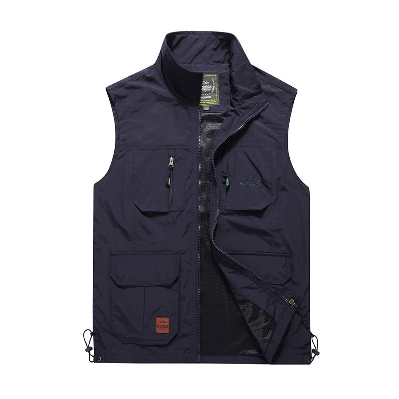 Herren multifunktionale Outdoor‑Utility‑Weste mit Reißverschluss, Mehrfachtaschen und atmungsaktivem Meshfutter Shop Nory
