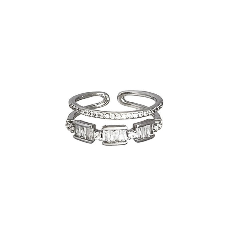 Damen Offener Ring mit funkelnden Zirkonia und elegantem Design Shop Nory