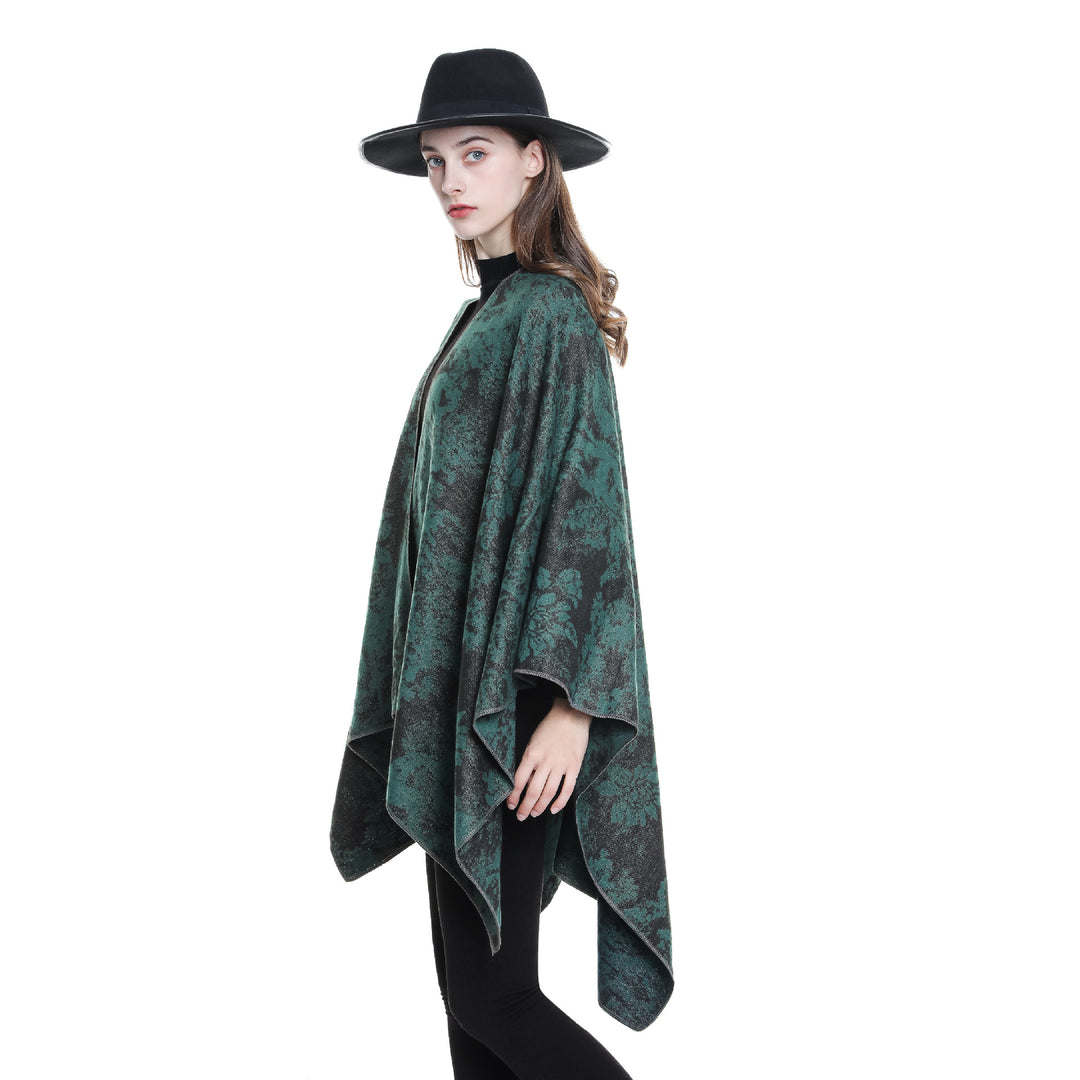 Damen Jacquard-Umhang mit floraler Strukturwebung und offenem Kimono-Fall Shop Nory