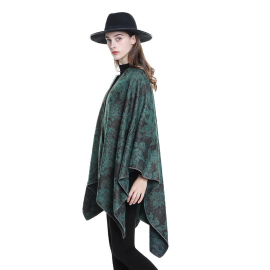 Damen Jacquard-Umhang mit floraler Strukturwebung und offenem Kimono-Fall Shop Nory