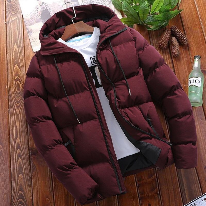 Herren wattierte Kapuzen-Winterjacke mit wasserabweisender Außenhülle und gesteppter Isolierung Shop Nory