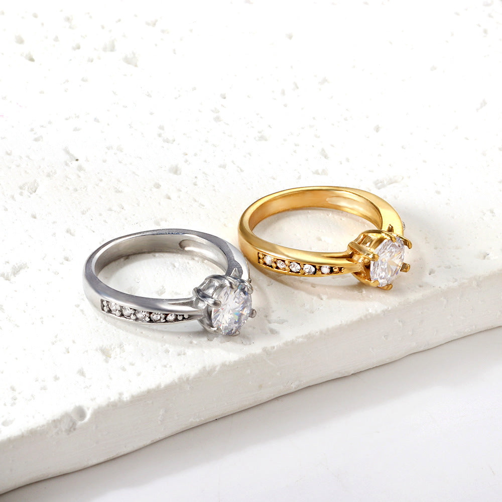 Damen Ring mit funkelndem Zirkon und eleganter Verzierung Shop Nory