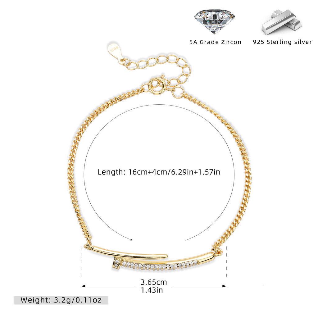 Damen Armband aus hochwertigem 925 Sterling Silber mit funkelnden Zirkon-Akzenten Shop Nory