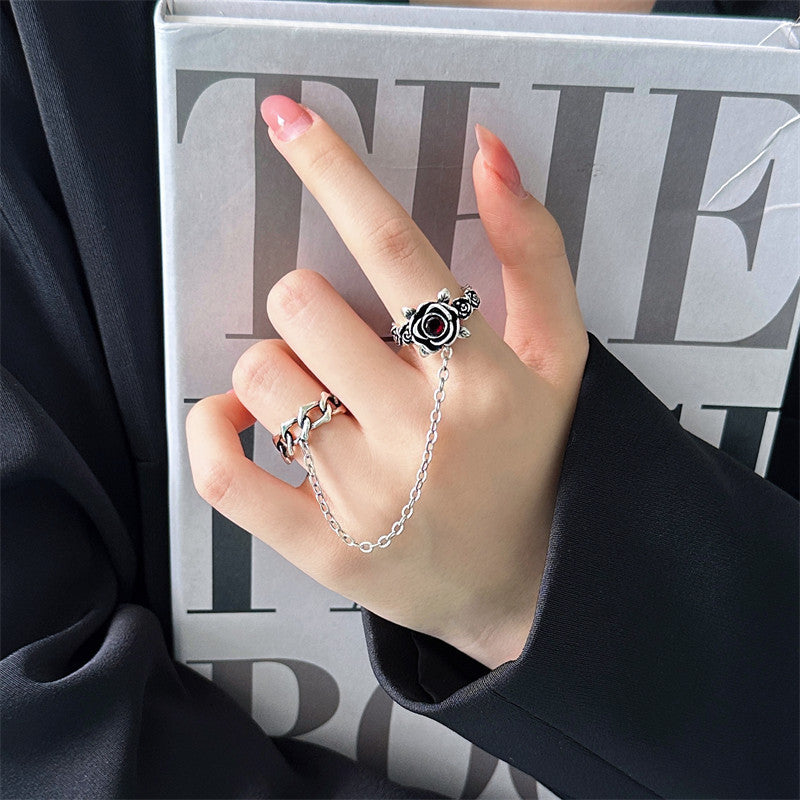 Damen Gothic-Stil Fingerhandschellen mit Rosenmuster Shop Nory
