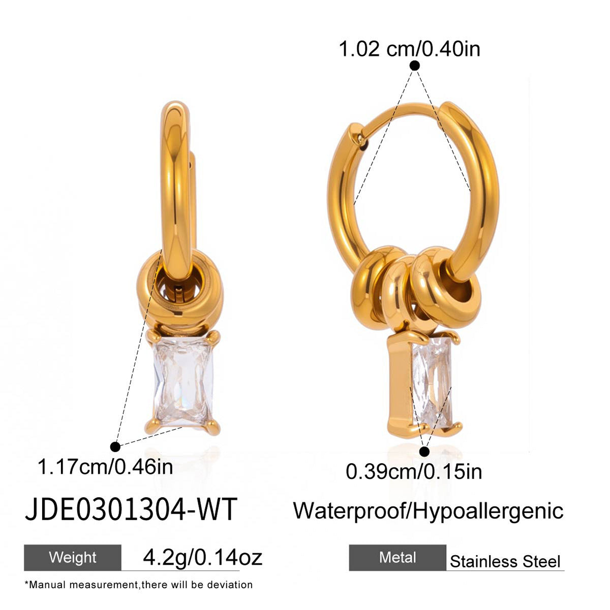 Damen Ohrhänger mit funkelndem Smaragd und moderne Gold-Hängelelemente Shop Nory