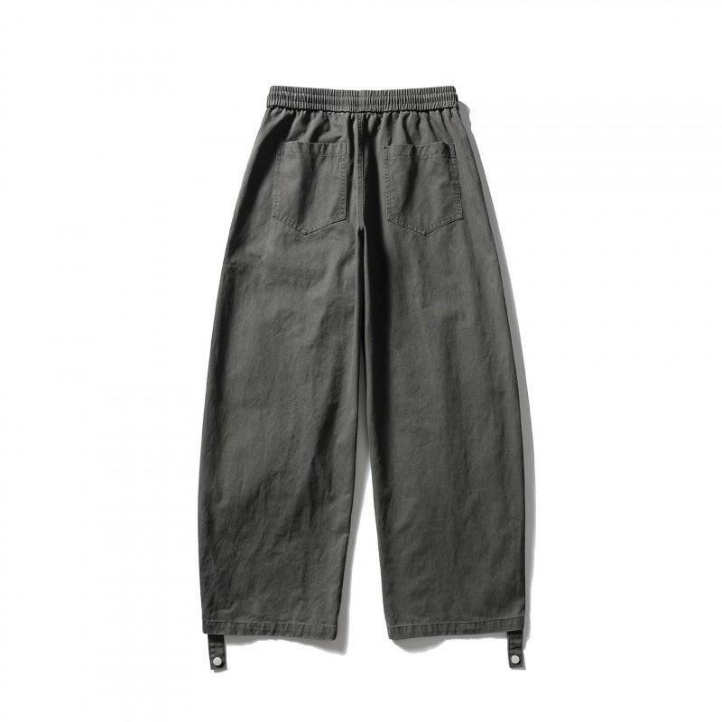 Unisex Weite Cropped Cargo-Hose mit Tunnelzugbund, multifunktionalen Pattentaschen und verstellbaren Beinriegeln Shop Nory