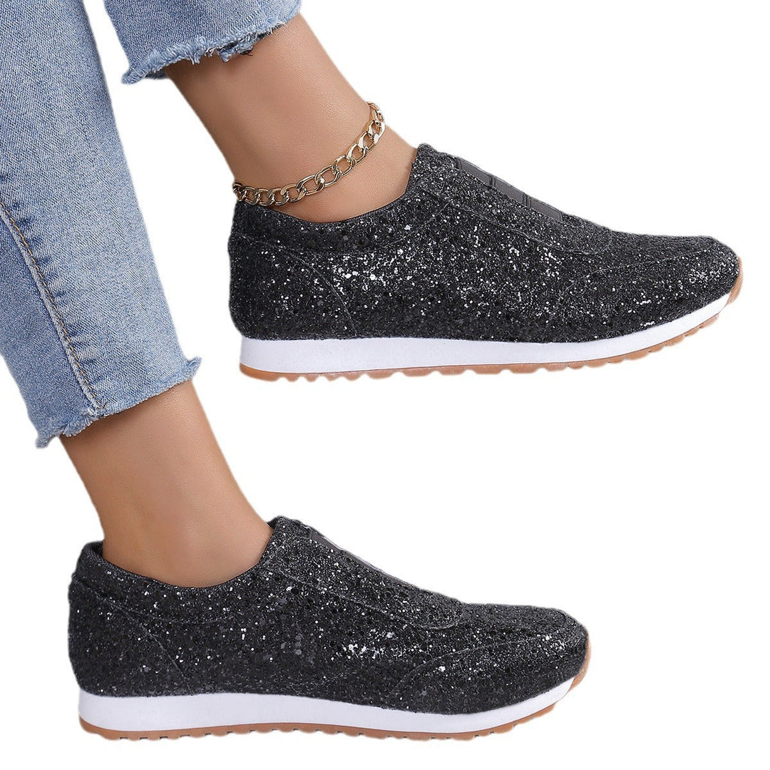 Damen Glitzernde Slip-On Sneakers mit komfortabler Sohle