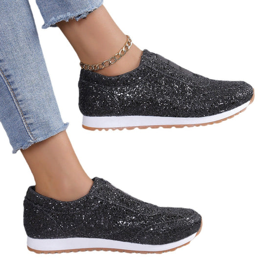 Damen Glitzernde Slip-On Sneakers mit komfortabler Sohle