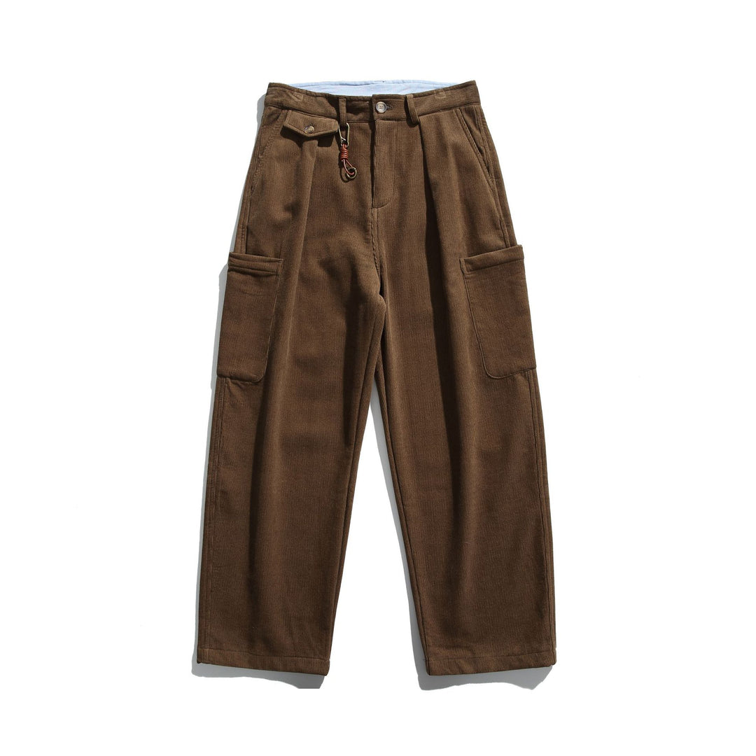 Herren Cord‑Cargo‑Hose mit hoher Taille, weitem Bein und aufgesetzten Pattentaschen Shop Nory