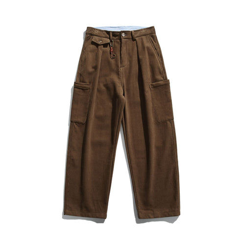 Herren Cord‑Cargo‑Hose mit hoher Taille, weitem Bein und aufgesetzten Pattentaschen Shop Nory