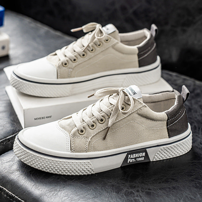 Herren Low-Top Canvas-Plateau-Sneaker mit profilierter Gummisohle und verstärkter Zehenkappe Shop Nory