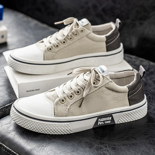 Herren Low-Top Canvas-Plateau-Sneaker mit profilierter Gummisohle und verstärkter Zehenkappe Shop Nory