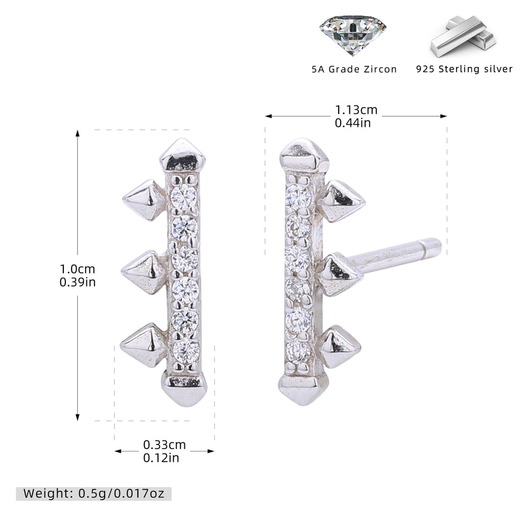 Damen Ohrstecker mit modernem Pfeil-Design aus 925 Sterling Silber Shop Nory