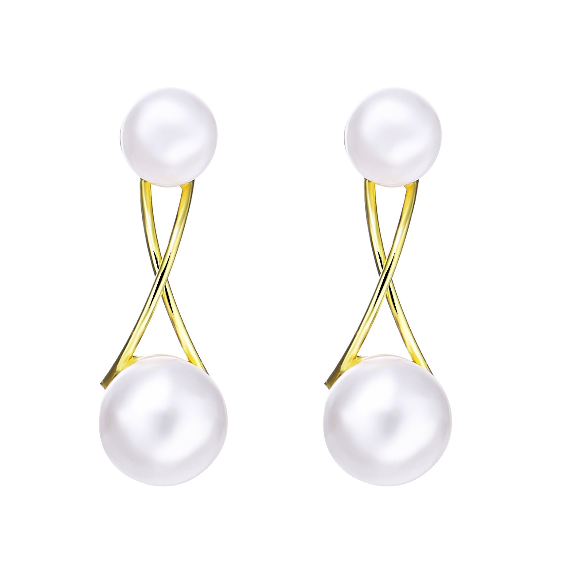 Damen Ohrringe mit eleganter Perlenfassung Shop Nory
