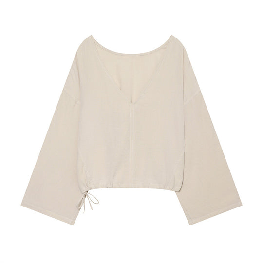 Damen Haremshose mit hohem Smokbund, weitem Fall und verstellbaren Kordelabschlüssen Shop Nory