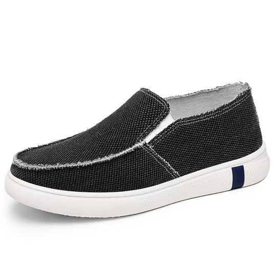 Herren nan lässiger Canvas-Slip-On mit ausgefranster Kante, elastischem Einsatz und griffiger Gummilaufsohle Shop Nory