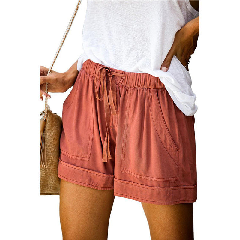 Damen Bequeme Sommer-Shorts mit elastischem Bund und praktischen Taschen