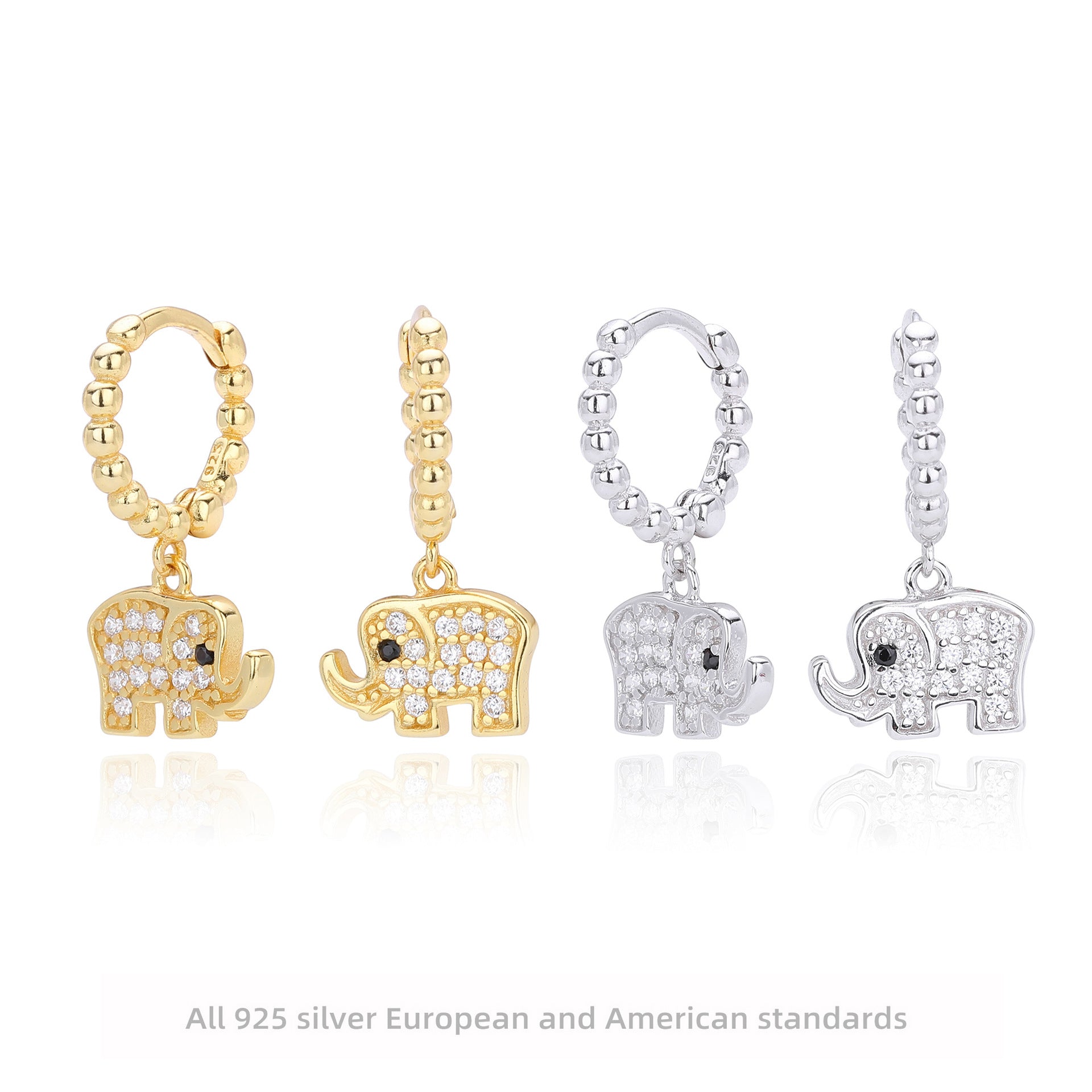Damen Ohrhänger im verspielten Elefanten-Design aus 925er Sterlingsilber Shop Nory