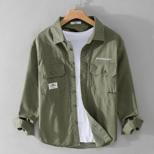 Herren Field-Overshirt im Military-Stil mit aufgesetzten Brusttaschen und relaxed Fit Shop Nory