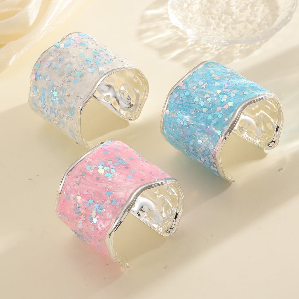 Damen Glitzernder Ring aus hochwertigem Epoxidharz Shop Nory