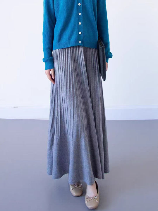 Damen eleganter Faltenrock mit hohem Bund