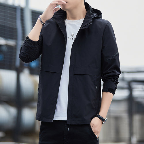 Herren Sportliche Übergangsjacke mit verstellbarer Kapuze Shop Nory