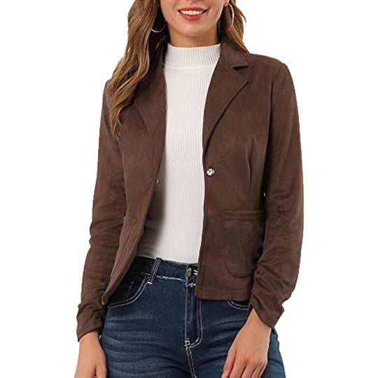 Damen Eleganter Velours-Blazer mit schmaler Passform Shop Nory
