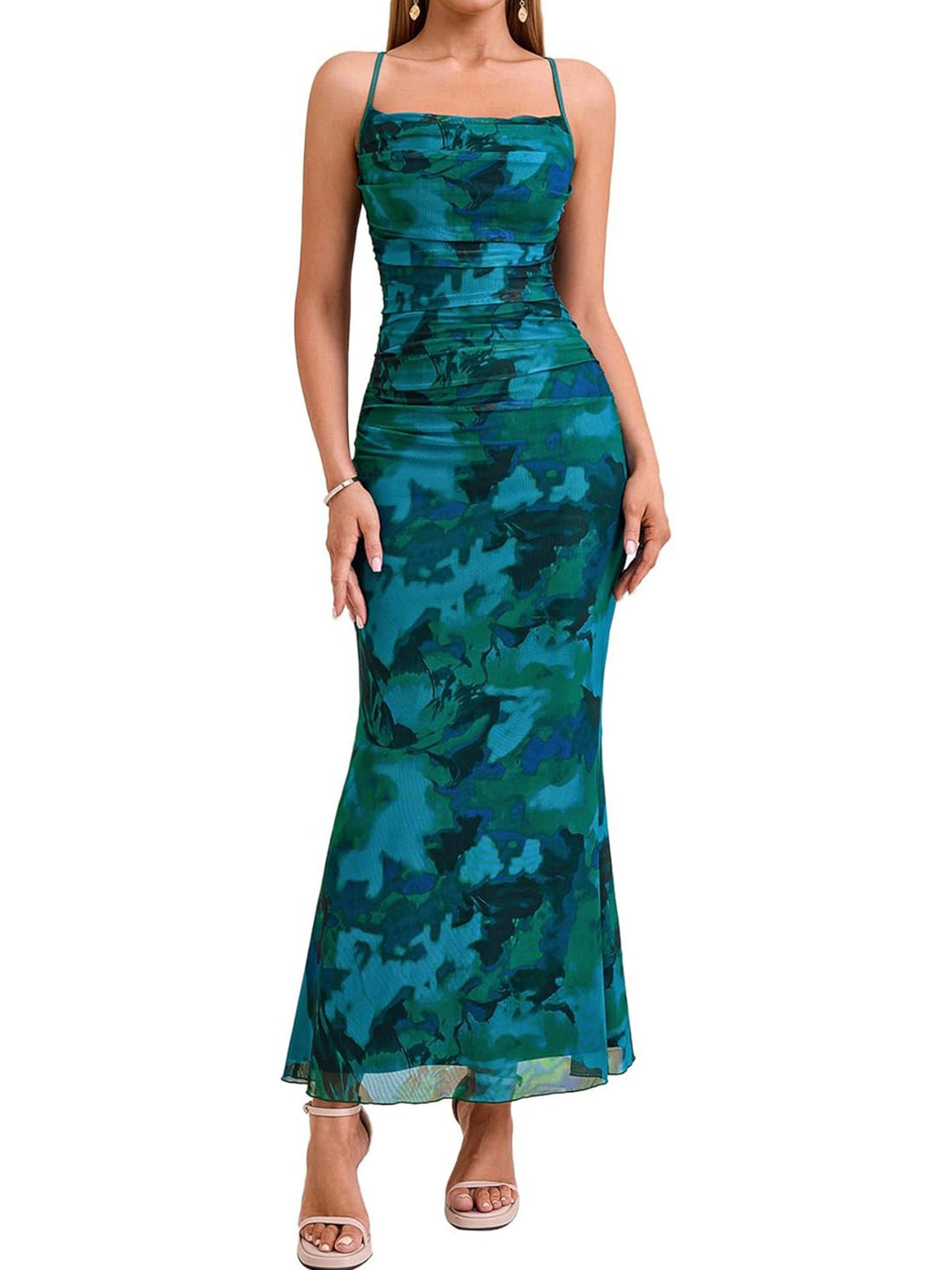 Damen Eingehülltes Abendkleid mit trägerlosem Design und Raffungen Shopnory