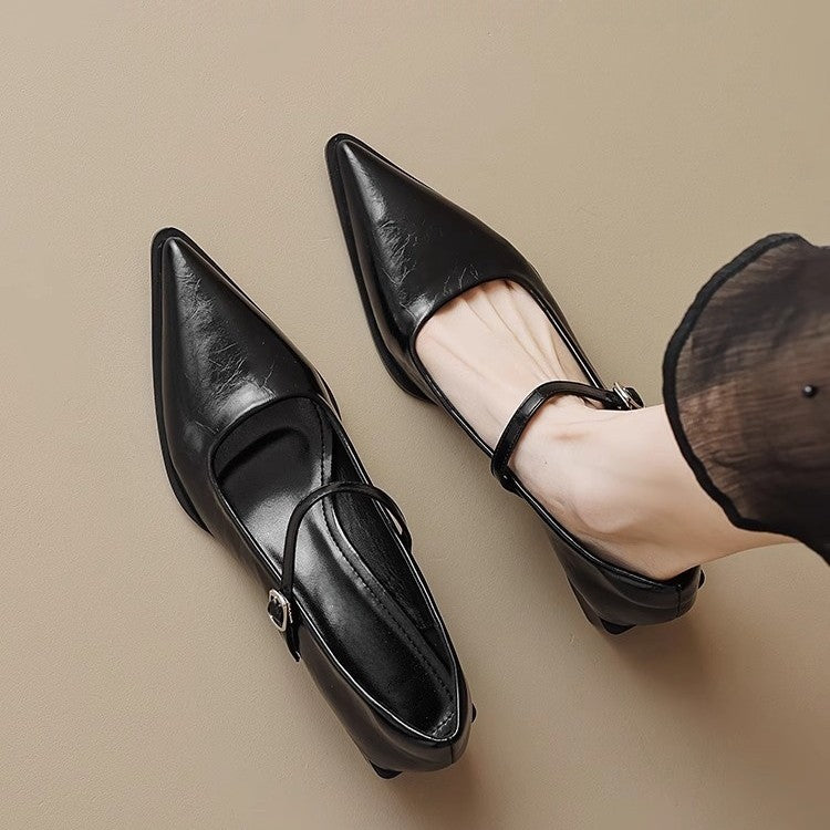 Damen Riemchenpumps im Mary‑Jane‑Stil mit spitzer Zehenkappe und geformtem Blockabsatz Shop Nory