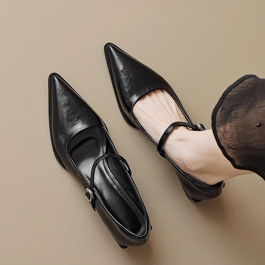 Damen Riemchenpumps im Mary‑Jane‑Stil mit spitzer Zehenkappe und geformtem Blockabsatz Shop Nory