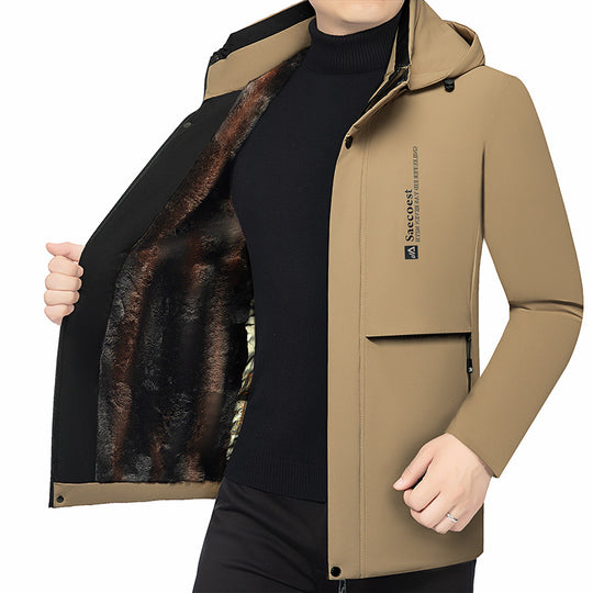 Herren Wattierte Stehkragenjacke mit wasserabweisender Oberfläche und Reißverschlusstaschen Shop Nory