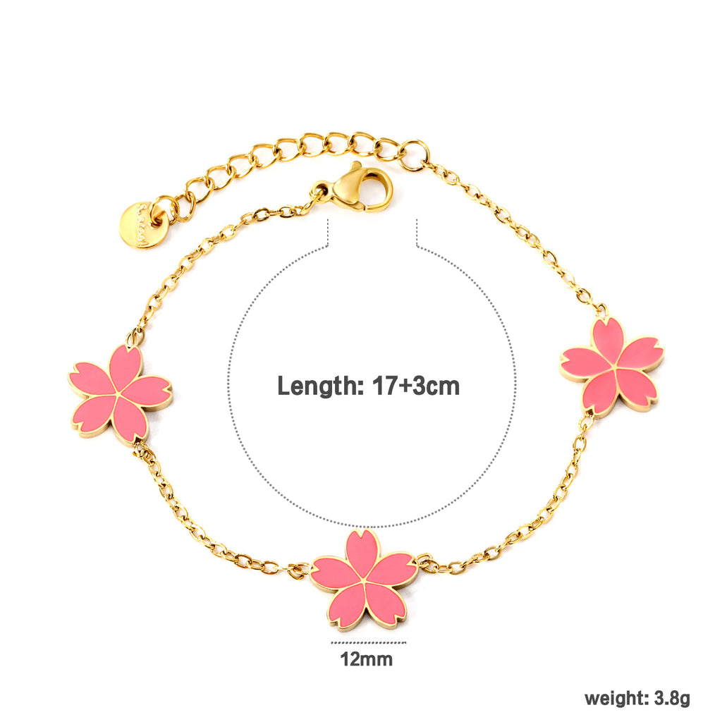 Damen elegante Armkette mit floralen Anhänger Shop Nory