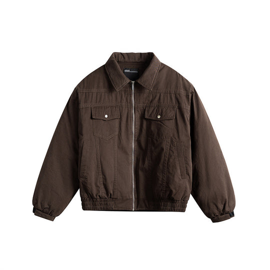 Herren Kurzboxy-Blouson mit Hemdkragen, Utility-Brusttaschen und elastischem Saum Shop Nory