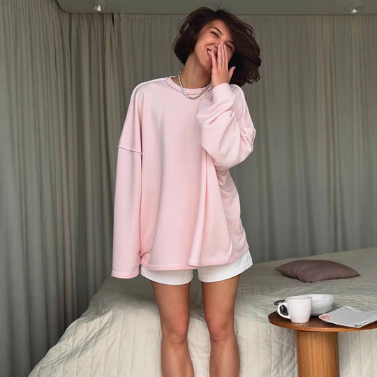 Damen Oversized Sweatshirt mit Raglanärmeln & extra langem Lounge‑Schnitt Shop Nory