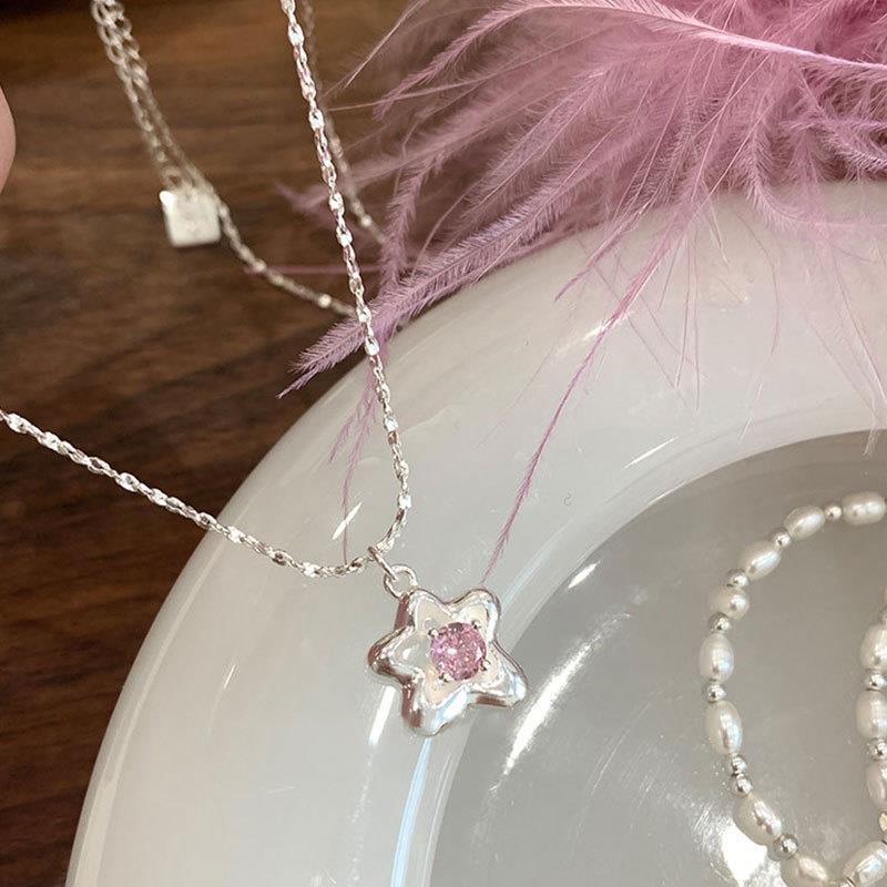 Damen Halskette mit funkelndem Sternanhänger Shop Nory