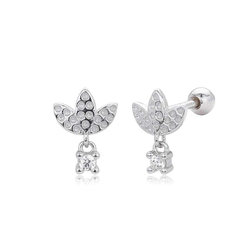 Damen Ohrstecker mit luxuriösem Blattdesign aus 925 Sterling Silber Shop Nory