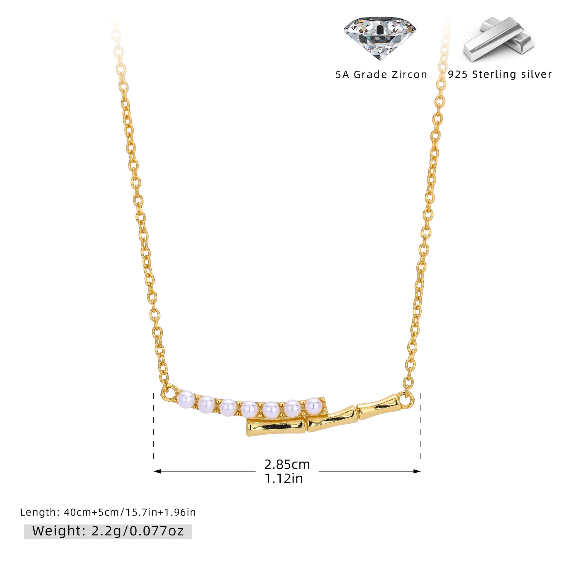 Damen Halskette mit einzigartigem Perlendesign aus 925 Sterling Silber Shop Nory