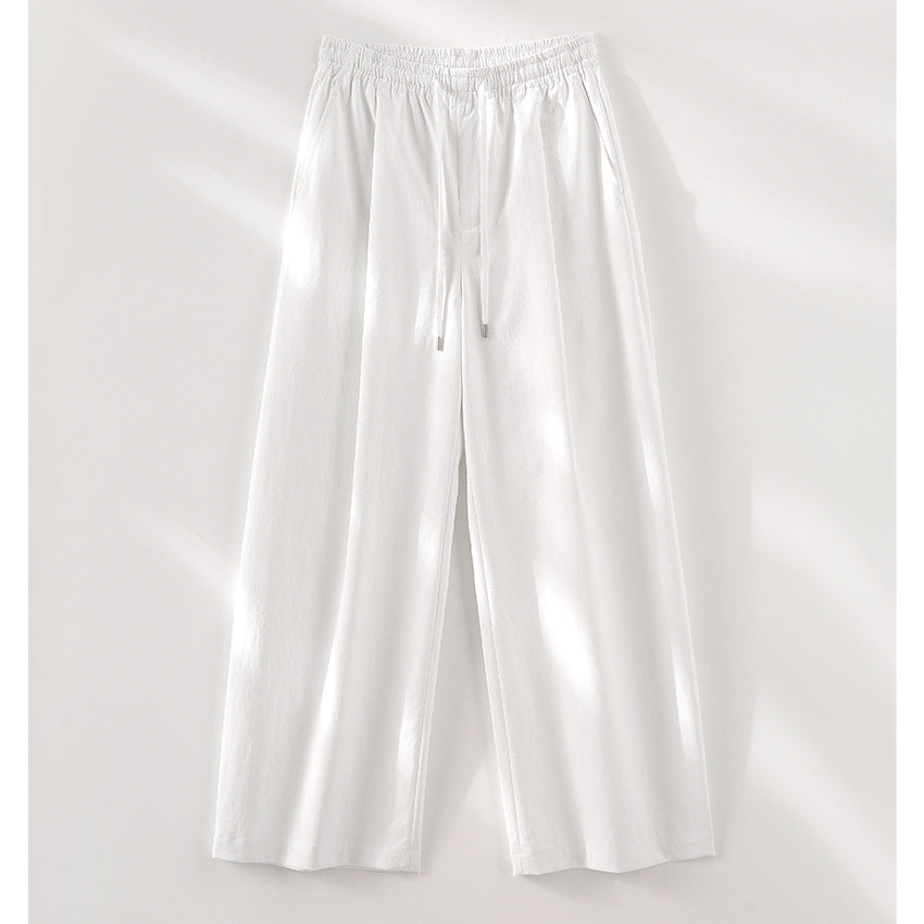 Damen Weite Tunnelzug-Hose mit Elastikbund, geradem Bein und Eingrifftaschen Shop Nory
