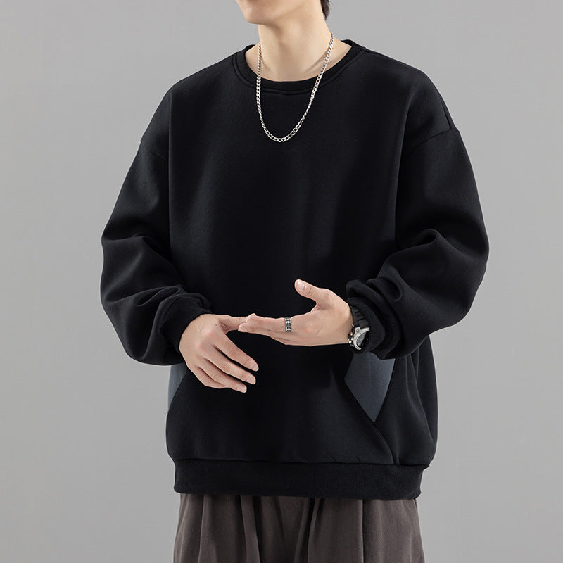 Herren Oversized Sweatshirt mit kontrastierenden Seitentaschen und weichem Fleecefutter Shop Nory