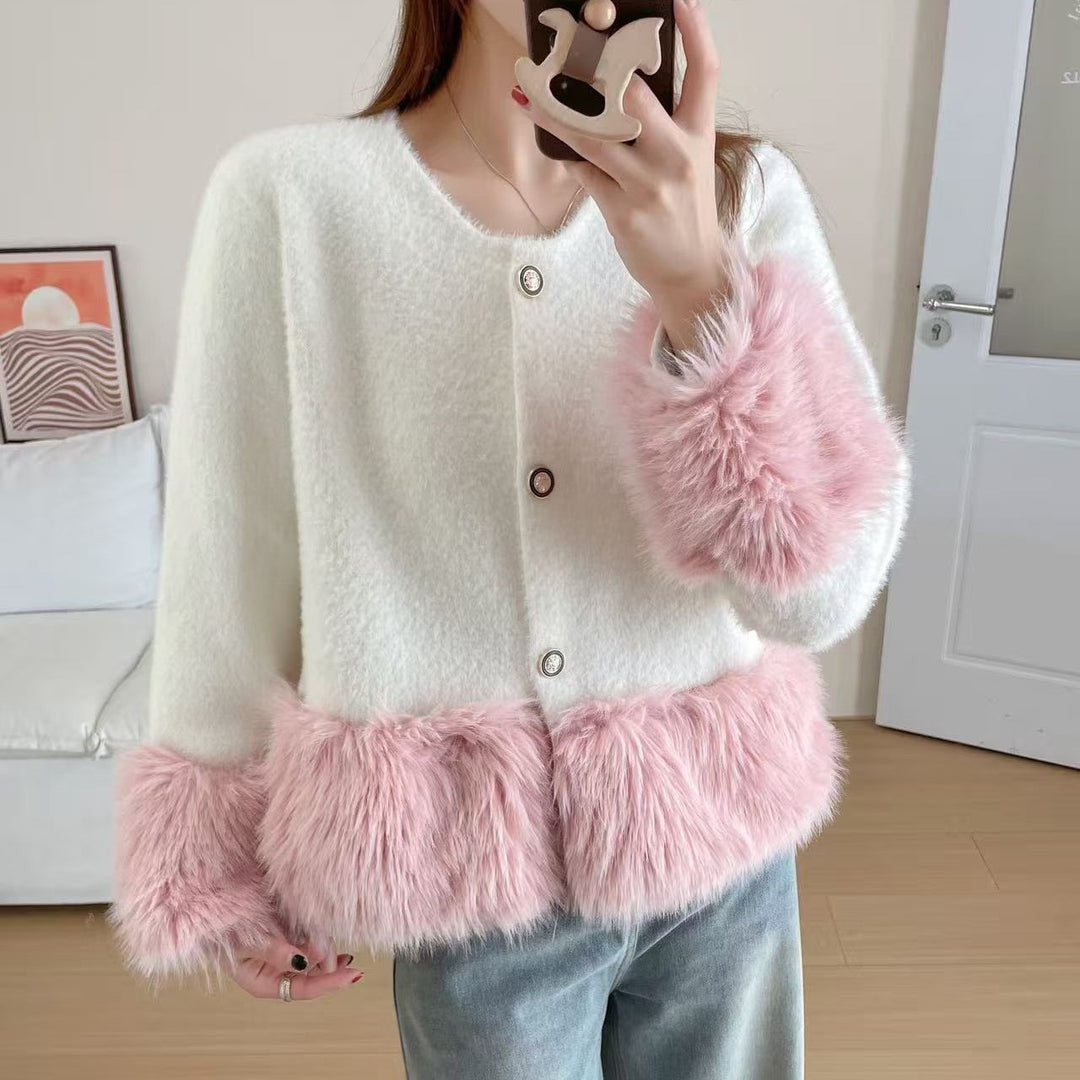 Damen Stilvolle und Flauschige Strickjacke Shop Nory