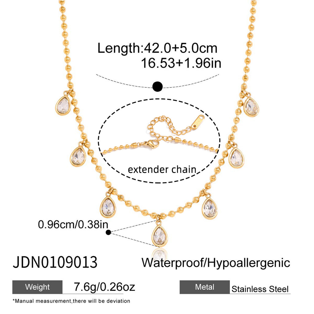 Damen Halskette mit funkelndem Zirkonsteindesign Shop Nory