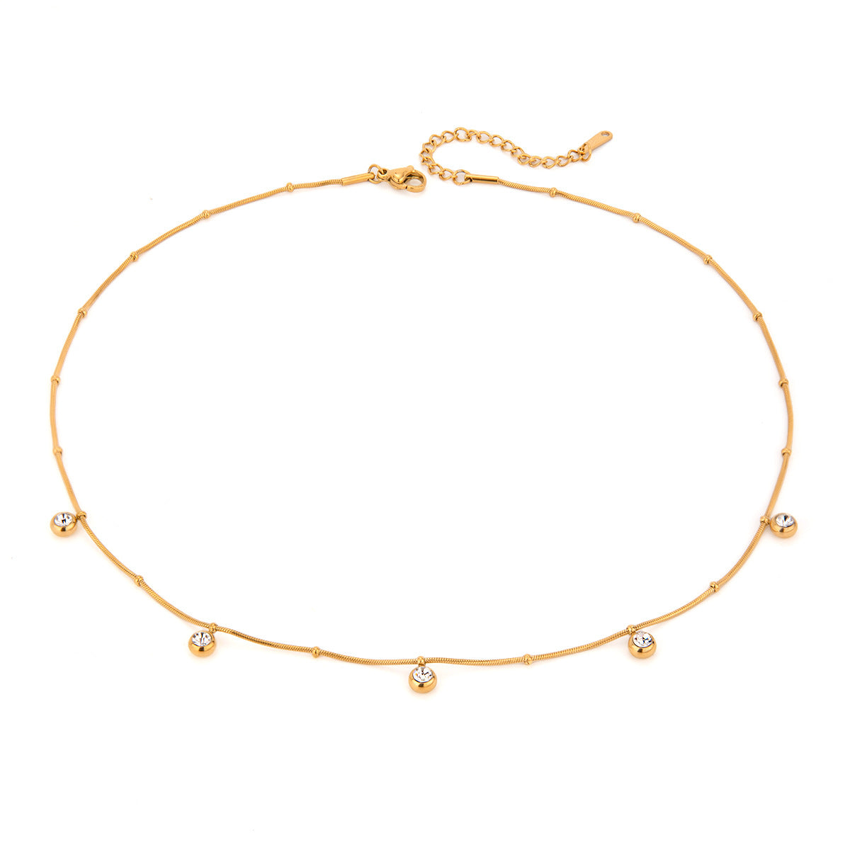 Damen Halskette mit funkelnden Zirkonia und eleganten Anhängern Shop Nory